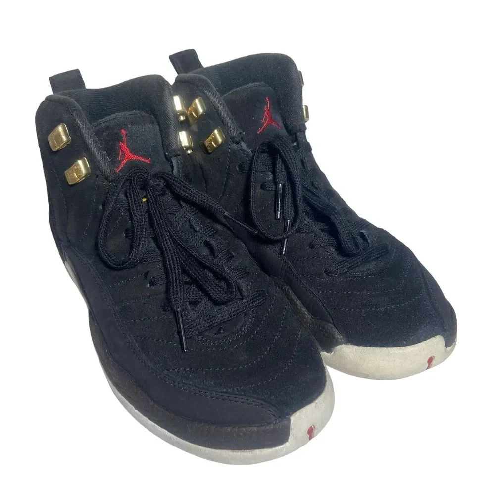 Nike Air Jordan 12 Retro GS Reverse Taxi Size 4.5 Youth Kids 153265-017 Black